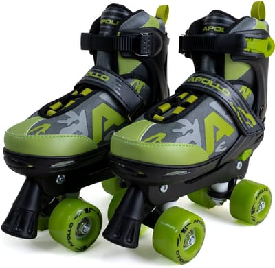 Apollo Champion Verstelbare Quad Skate - verstelbare rolschaatsen voor kinderen, comfortabele, in maat verstelbare LED-rolschaatsen, voor meisjes en jongens, maten 31 - 42
