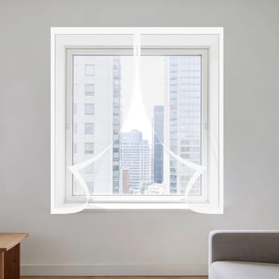 Magnetisch Vliegengaas - Horren Ramen - Insecten Buiten Houden - Zonder Boren Te Plaatsen - 110x115 cm - Wit