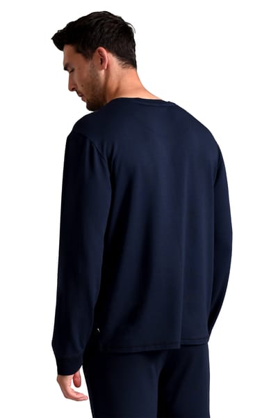 Ted Baker Lange Mouw Pyjama Top | Ademend Casual Heren Lange Mouw T-shirt - Navy