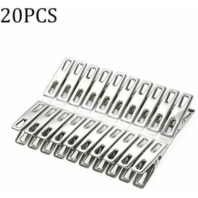 10/20Pcs Stainless Steel Clothes Pegs Washing Clips Household Clothing Sealing Clip Windproof Clips Hang Pins Metal Clips Clamps