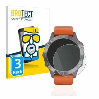 BROTECT - Screenprotector voor Garmin Fenix 6 / 6 Pro / 6 Pro Solar - Folie Beschermfolie Beschermglas matte 3 Stuks
