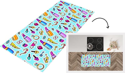 Keukenloper - Loper keuken - Design - Sticker - Make Up - Ringen - 120x50 cm - Keukenloper vinyl