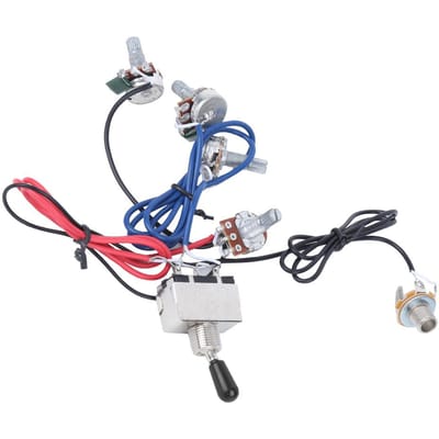 Gitaar Bedradingsset Voorgeschakeld 3-Weg Schakelaar 2V2T1J voor Elektrische Gitaar Draad Accessoires Zwart zwart