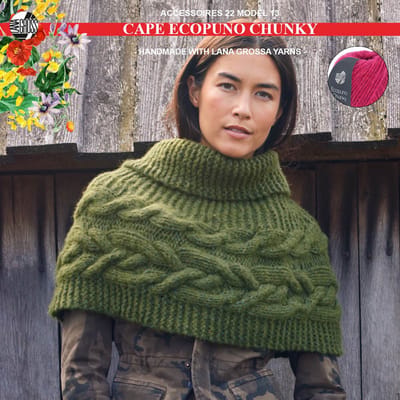 Breipakket cape met Ecopuno Chunky model 13 van Lana Grossa Accessoires 22-mt 36/38-pink