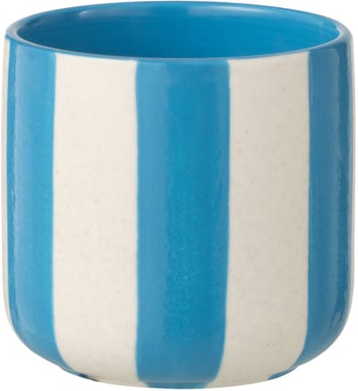 J-Line bloempot Gestreept - keramiek - blauw/wit - small