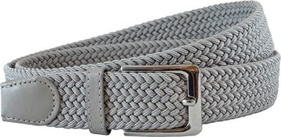 Houtkamp Gevlochten Riem - Elastische Comfort Stretch Belt - Unisex - Grijs - Lengte totaal 105 cm / Riemmaat 90