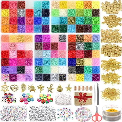Kralen, 120 kleuren 4mm kralen set met 300 stuks briefkralen, kralen voor sieraden maken, kleine pony kraal ambachtelijke set voor doe-het-zelf sieraden voor meisjes