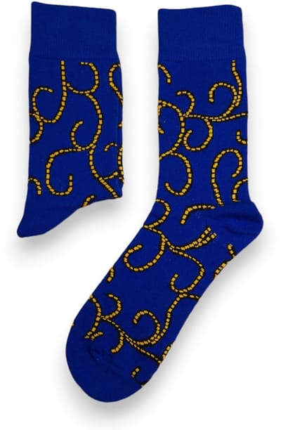 Afrikaanse sokken / Afro sokken - Blauw - Afrika print kousen / Happy Colorful Socks / Vrolijke sokken Maat 41-46