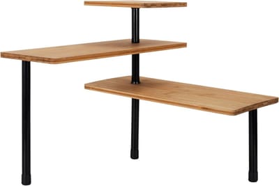 Modulaire Hoekplank - Keuken Organizer - Ruimte Besparen - Inclusief Haken - 43 x 43 x 38 cm - Bruin