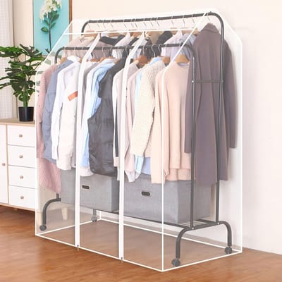 Kledingkasthoes - Kledingbeschermer - Kleding Opbergen - Dubbele stang geschikt - 130x150 cm - Transparant