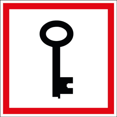 Noodsleutel bord - kunststof 200 x 200 mm