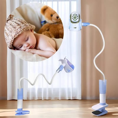 Babyfoon Standaard - Monitor Houder - Baby in Zicht - Flexibele Arm - 95 cm Lengte - Blauw