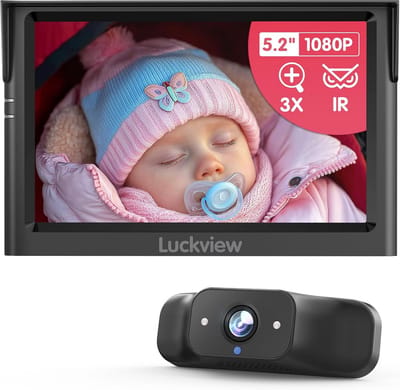Baby Auto Monitor - Kinder Camera - Veilig Rijden - HD 1080P Nachtzicht - 5 Inch Scherm