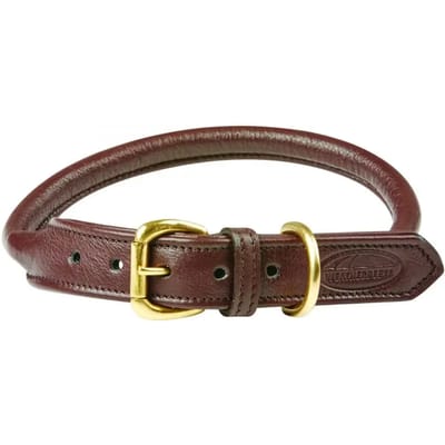 Opgerolde leren hondenhalsband Weatherbeeta