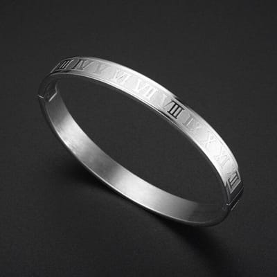 Luxe manchetarmband roestvrij stalen armband snijwerk Romeins cijfer paar Romeinse armband voor mannen vrouwen sieraden zilver