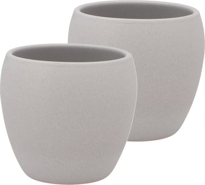 DK Design Bloempot/plantenpot - 2x - Vinci - lichtgrijs mat - voor kamerplant - D13 x H14 cm