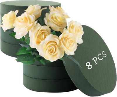 Bloemsteekschuim Rond Groen - Set van 8 Steekmassa voor Verse Bloemen en Decoratie