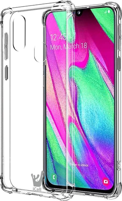Hoesje geschikt voor Samsung Galaxy A40 - Anti Shock Proof Siliconen Back Cover Case Hoes Transparant
