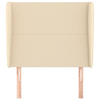 vidaXL - Hoofdbord - met - randen - 103x23x118/128 - cm - stof - crèmekleurig