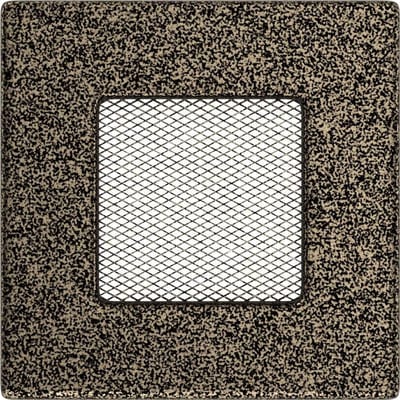 Kachelrooster - Ventilatierooster - Schoorsteen Ventilatie - Poedercoating - 17x17 cm - Zwart-Goud
