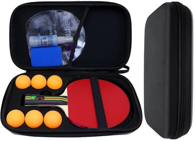 SnelShoppen - Tischtennisbatje hoes waterdicht, tafeltennisbatje tas, gevoerde batjesvakken voor pingpongbatjes, 31,5x18x6,5 cm, geschikt voor tafelte