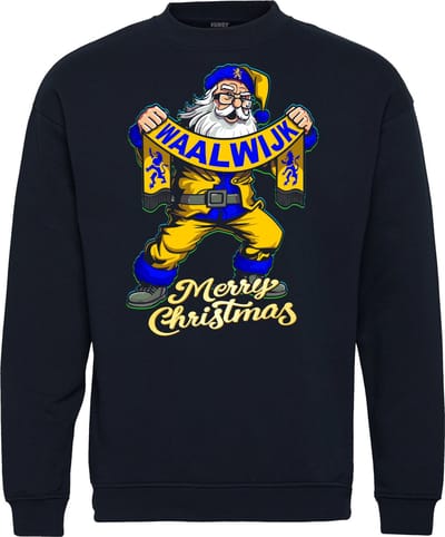 Kersttrui Kerstman Waalwijk | Foute Kersttrui Dames Heren | Kerstcadeau | RKC Waalwijk supporter | Navy | maat XS