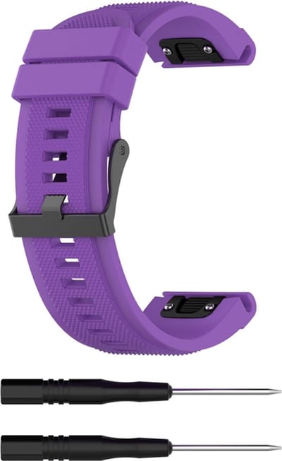 Siliconen bandje - geschikt voor Garmin Fenix 3 / 5X / 5X Plus / 6X / 6X Pro / 7X / 7X Pro / 8 (51 mm) / Quatix 3 / 6X / Tactix (7) / Enduro (2) / Descent Mk1 / Mk2(i) / Mk3i 51 mm / D2 / Delta PX / Mach 1 Pro / Epix Pro Gen 2 51 mm - paars