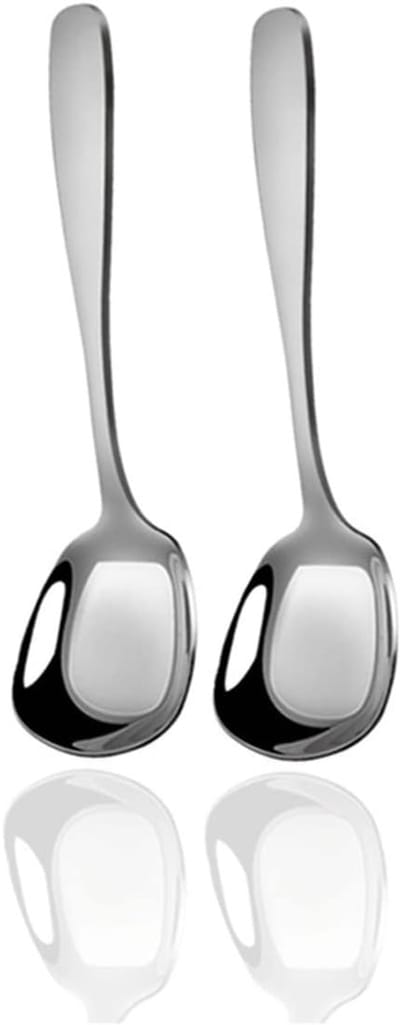 Lepel van roestvrij staal - Lange steel en platte bodem - Perfect voor dagelijks gebruik (maat Small)