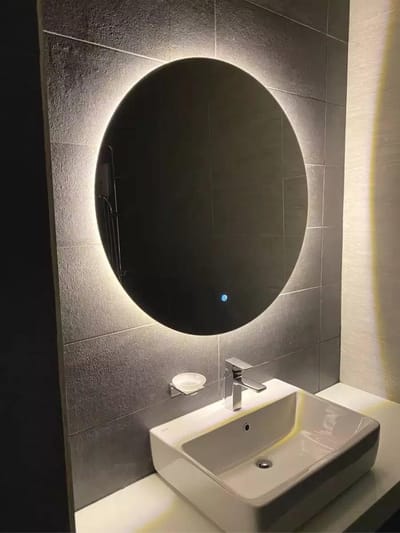 Ronde Dimbare Badkamerspiegel met LED Verlichting - Frameloze Wandspiegel - 80CM