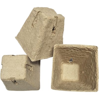 100 Stuks 6*6*6cm Zaailingbakje voor Tuin Wegwerp Huishoudelijk Pulp Zaailingbakje Afbreekbaar Wegwerp Kwekerij Pulp lichtbruine kleur