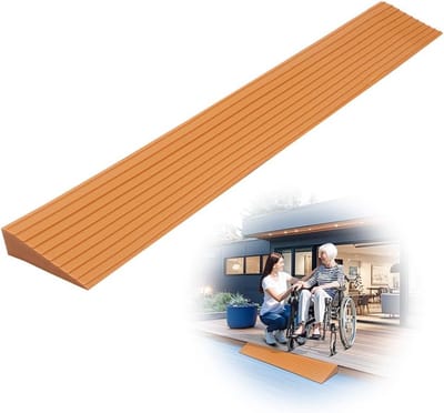 Antislip Drempelhelling voor Rolstoel, Kinderwagen of Rollator - Lichtbruin (100 x 8 x 2,5 cm)