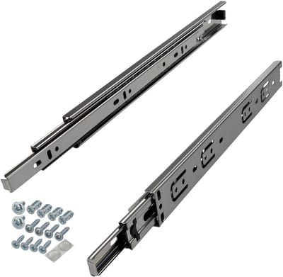 SOTECH 1 paar volledig uittrekbare Ladegeleiders KV-25-H35-L350-NF-MS 350 mm standaard uitvoering, max. belasting 25 kg, telescopische slede incl. schroevenset