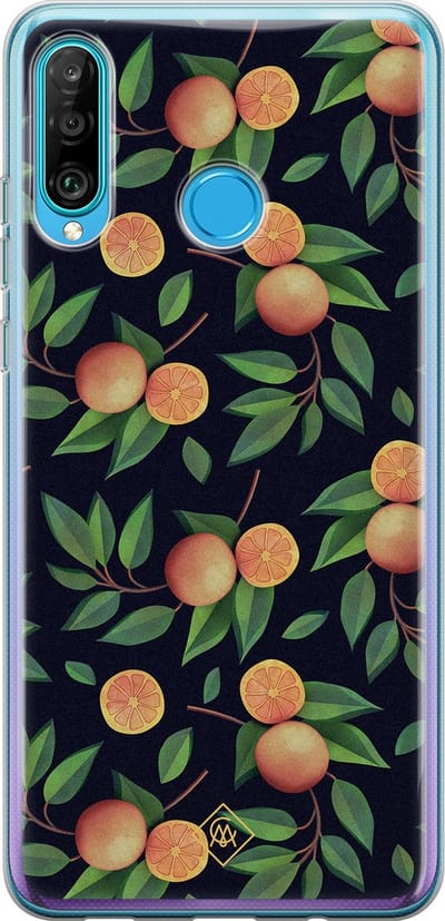 Casimoda® hoesje - Geschikt voor Huawei P30 Lite - Fruit / Sinaasappel - Siliconen/TPU - Soft Case - Multi - Geen opdruk