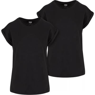 Urban Classics T-Shirt Pre-Pack Ladies Extended Shoulder Tee PP771 Black-2XL