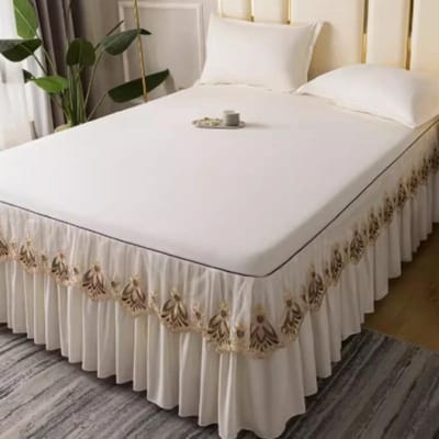 Zomer Fris Effen Kleur Sprei Enkel Stuk Prinsessenstijl Kant Veelzijdig Bedomranding Huishoudelijk Stofbeschermhoes 150x200cm 3pcs