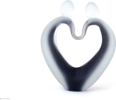 beeld ” The Connection” Black&White | Gezandstraald - handgemaakt - ca 29 cm - glassculptuur