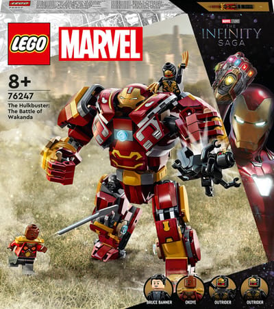 LEGO® Marvel De Hulkbuster: De slag om Wakanda 76247 bouw- en speelset; beweegbare mecha en 4 minifiguren, inclusief Bruce Banner; cadeautip voor een verjaardag of zomaar voor superhelden van 8 jaar en ouder (385 onderdelen)