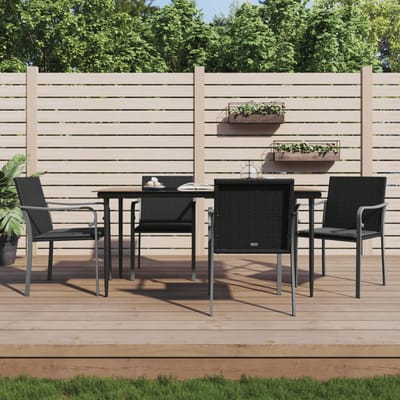 vidaXL - 5-delige - Tuinset - met - kussens - poly - rattan - en - staal