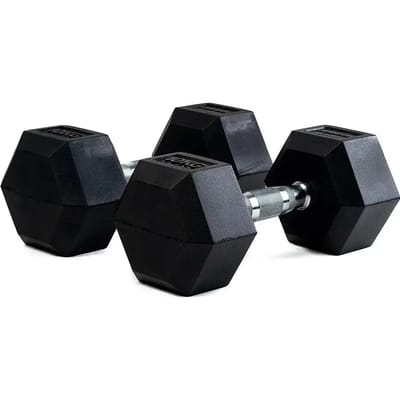 Hexagonale rubber dumbbell Bodytone