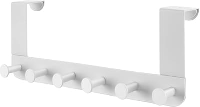 carmdering - Deurhaak - Overdeur Haak - Deur organizer - 34,8x13x5 cm, max 4,45 cm, stevig metaal, schuimrubber achterkant - Geen boren, ruimtebesparend - Voor jassen & tassen