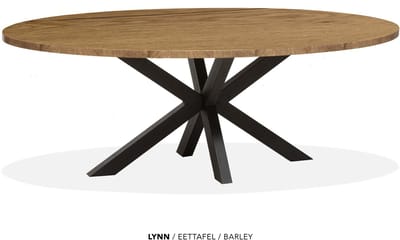 Maxfurn - Lynn - Ovale eettafel Lynn | Zeer krasvast | Kleur: Barley | Afm. 180x102cm