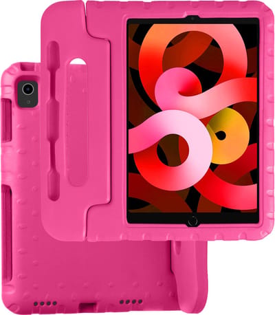 Hoesje Geschikt voor Apple iPad Air 5 (2022) - 10.9 inch - 5e Generatie - M1 - Kinderhoes Shockproof Bumper - Kidsproof Case - Tablet Hoes - Kinder Hoes Cover - Roze