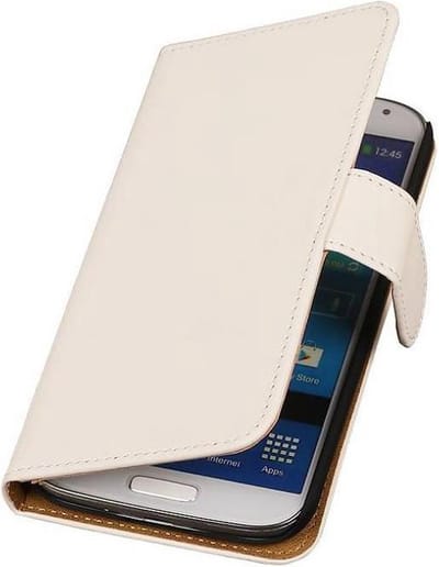 Bookstyle Wallet Case Hoesjes Geschikt voor Samsung Galaxy S i9000 Wit
