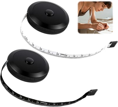 SnelShoppen - 2x Dubbelzijdige Meetlinten 2m en 1.5m Retractable Zacht en Draagbaar voor Naaiwerk, Kleding, Lichaamsmetingen, Handwerk, Creatief Proje