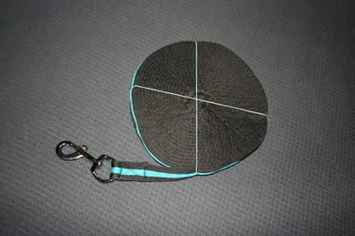HKM soft longeerlijn 8 meter - donkergrijs / aqua