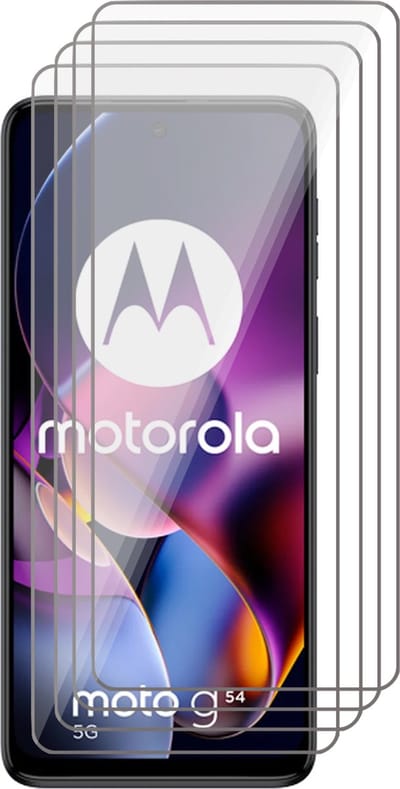 Screenprotector geschikt voor Motorola Moto G54 - 4x Glas Screen Protector