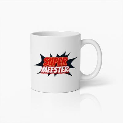 Super Meester Mok 330ml – Grappige Stripstijl Koffiebeker – Perfect Bedankcadeau voor Leraren en Meesters