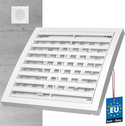 Afsluitbaar Ventilatierooster met Insectenhor 150x150mm
