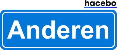 Hacebo - Plaatsnaam Sticker - 29x10 CM - Anderen sticker - Verkeersborden sticker - grappige cadeaus - Anderen