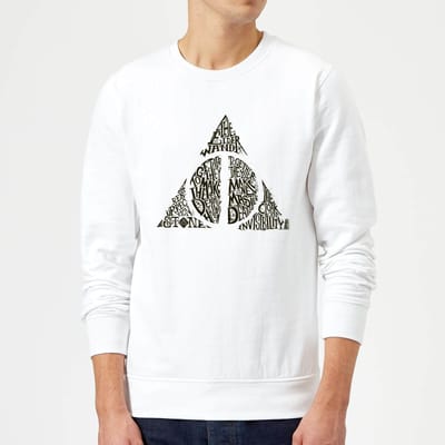 Harry Potter Deathly Hallows Text trui - Wit - S